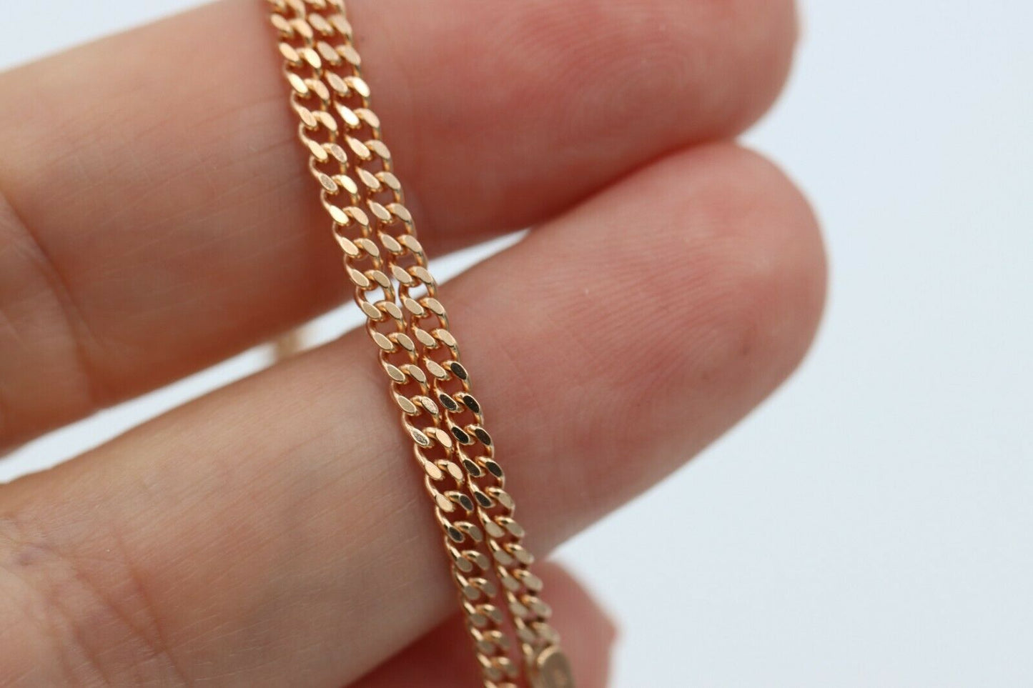 Genuine 9ct 9k Rose Gold Kerb Curb Chain Necklace 45cm 3.9gms - Free post