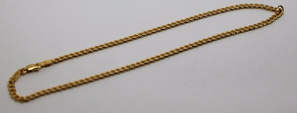 Genuine 9ct Solid Yellow Gold 25cm Kerb Curb Anklet Belcher 3.8g