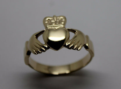 Size M Genuine Solid 9ct 9kt Heavy Yellow, Rose or White Gold Extra Large Irish Claddagh Ring (Copy)