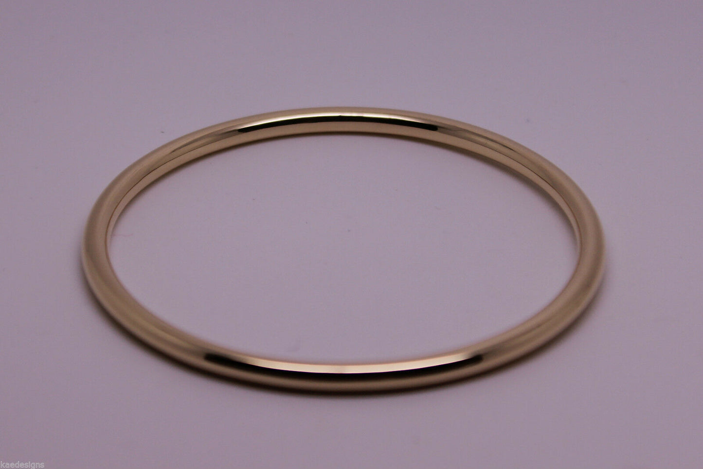 Kaedesigns New Genuine 9ct Full Solid Yellow, Rose or White Gold 4mm Wide Golf Bangle 70mm