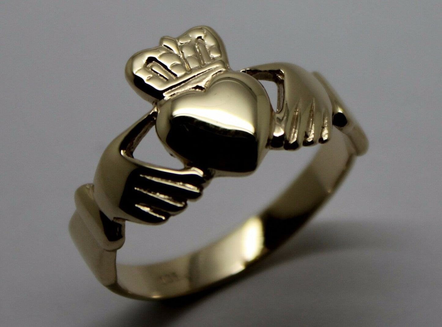 Size M Genuine Solid 9ct 9kt Heavy Yellow, Rose or White Gold Extra Large Irish Claddagh Ring (Copy)