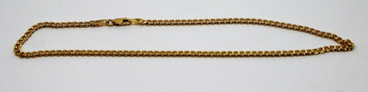 Genuine 9ct Solid Yellow Gold 25cm Kerb Curb Anklet Belcher 3.8g