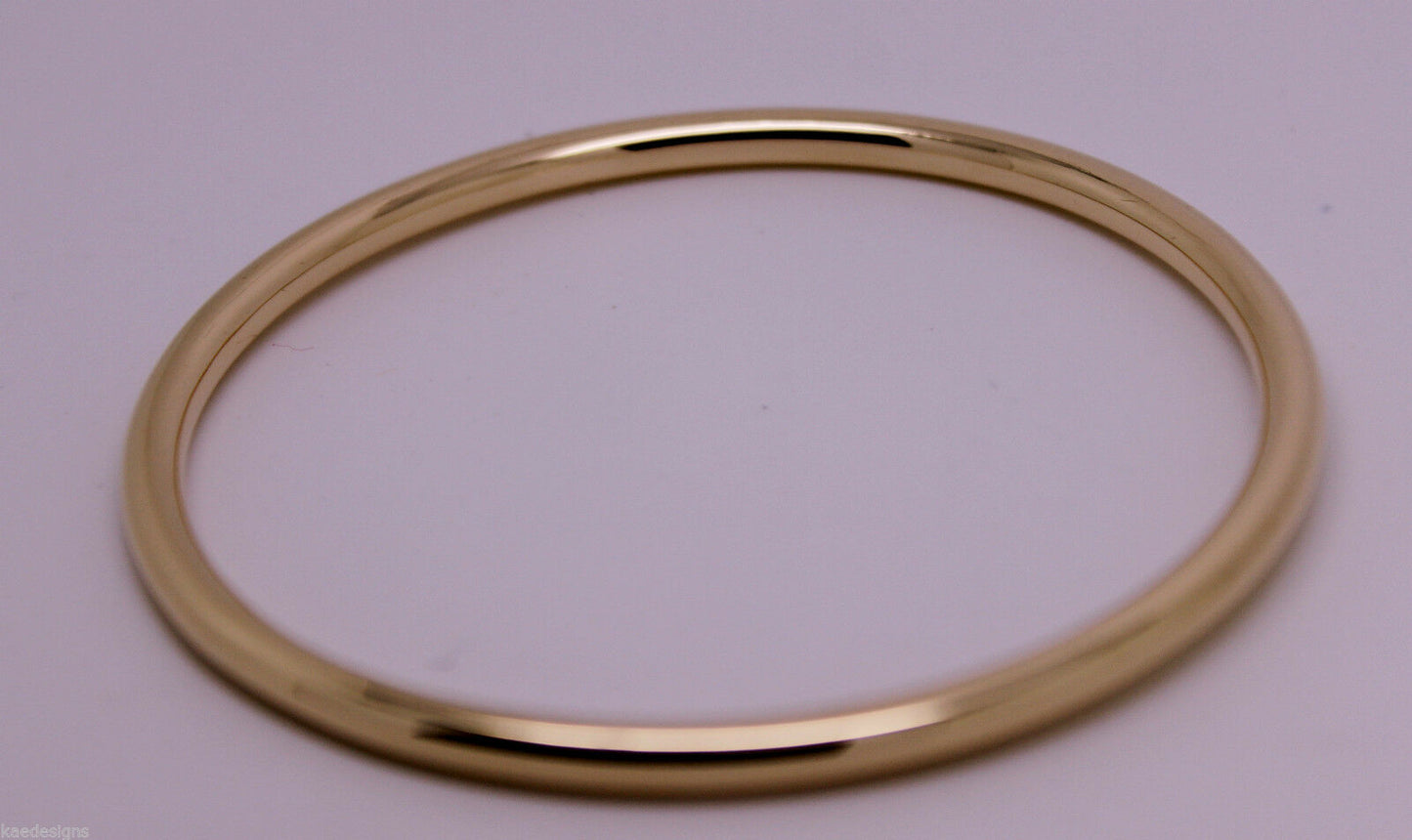 Kaedesigns New Genuine 9ct Full Solid Yellow, Rose or White Gold 4mm Wide Golf Bangle 70mm