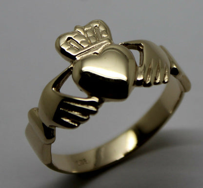 Size M Genuine Solid 9ct 9kt Heavy Yellow, Rose or White Gold Extra Large Irish Claddagh Ring (Copy)