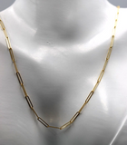 Genuine 50cm 18ct 750 Yellow Gold Paper Clip Chain Necklace -Free express post