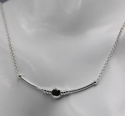 Sterling Silver Fancy Bar Necklet Chain Necklace Pendant 45cm Long