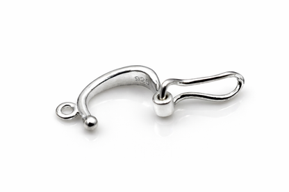 Genuine Sterling Silver 925 Plain Hinged Enhancer Bail Clasp 12.3mm