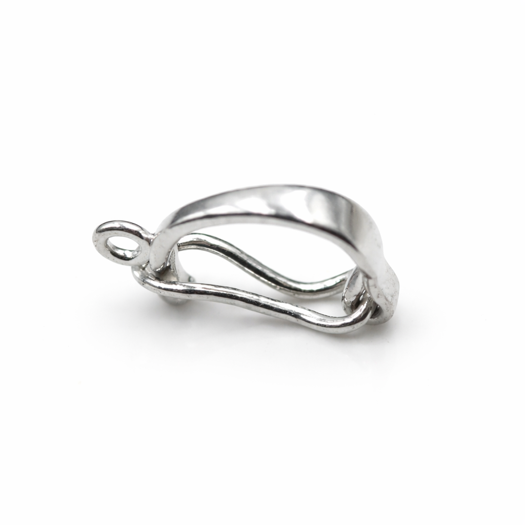 Genuine Sterling Silver 925 Plain Hinged Enhancer Bail Clasp 12.3mm