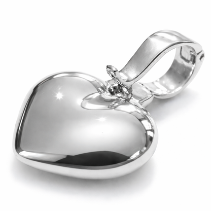 Genuine New 9ct 9k 375 Heavy Full Solid Yellow, Rose or White Gold Heart Pendant With Enhancer