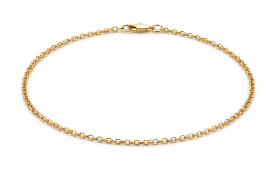 Genuine 9ct 9k Solid Yellow or Rose Gold 25cm Round Belcher Anklet