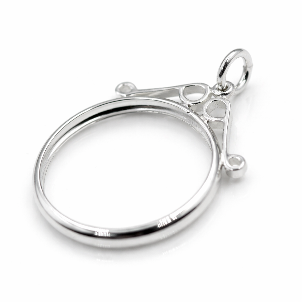 Lightweight Genuine Sterling Silver 22.10 x 1.50mm Coin Frame Pendant