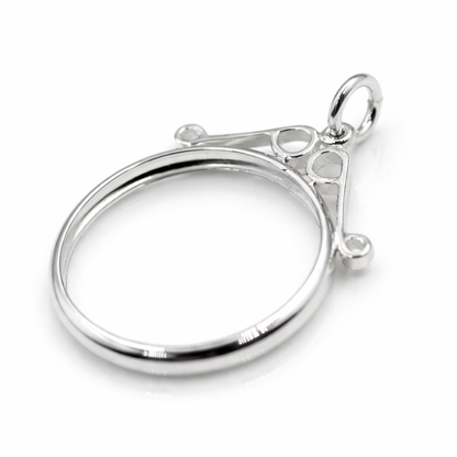 Lightweight Genuine Sterling Silver 22.10 x 1.50mm Coin Frame Pendant
