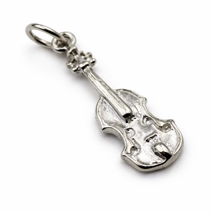 Genuine Sterling Silver 925 Music Violin Pendant Charm