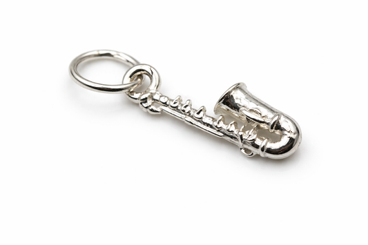 Genuine Sterling Silver 925 Saxophone Charm or Pendant