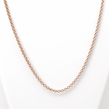 Genuine 9ct 9K 375 Rose Gold Round Belcher 2.4mm Solid Chain Necklace - Choose your length