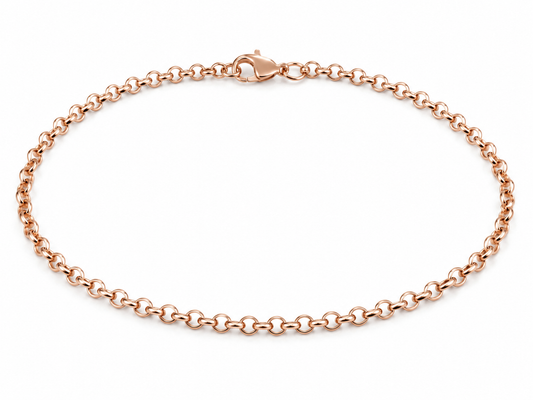 Genuine 9ct 9k 375 Solid Rose Gold 26cm Belcher Anklet