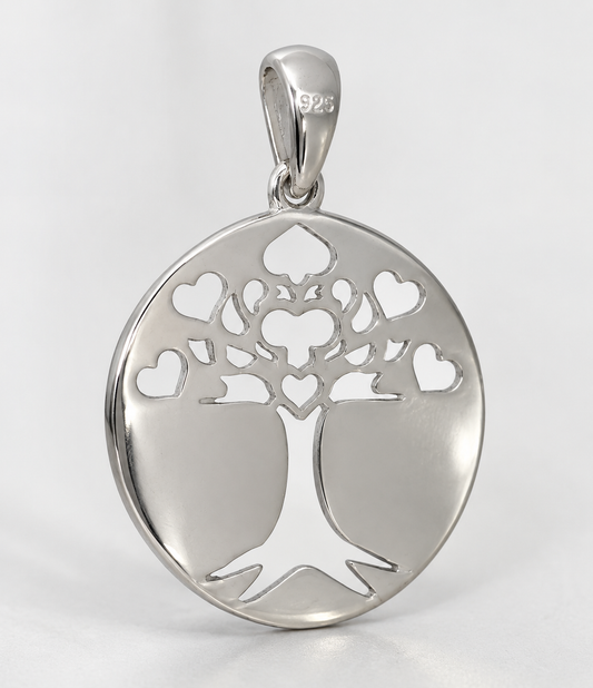 Genuine Sterling Silver 925 20mm Round ‘Tree of Life’ Pendant