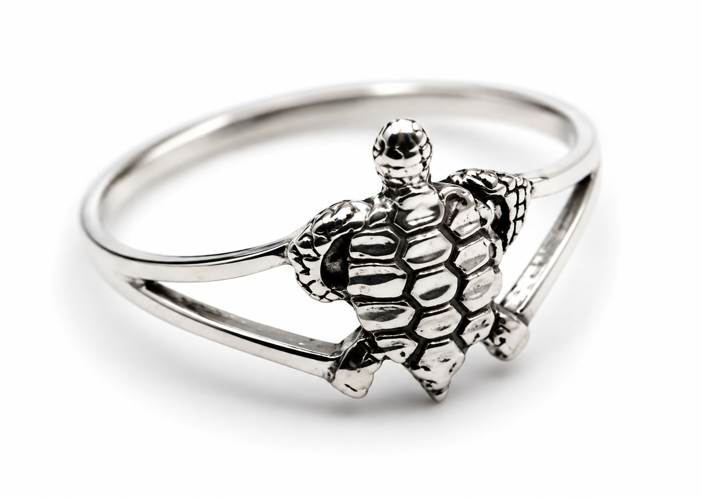 Size T Genuine Sterling Silver 925 Solid Turtle Ring