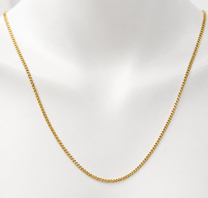 Genuine 18ct 18k 750 Yellow Gold Curb Kerb Chain Necklace 42.5cm