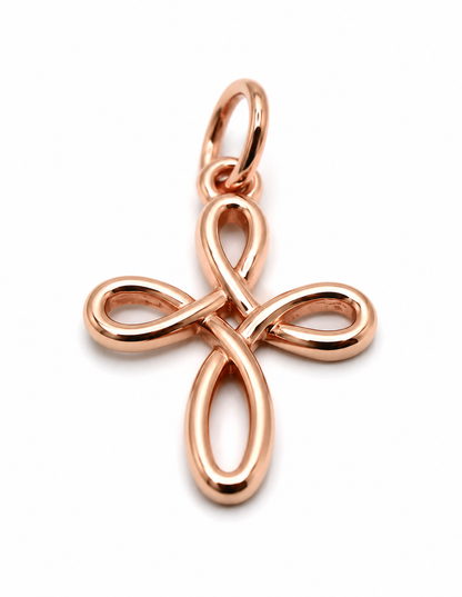 Small 9ct 9K Delicate Yellow, Rose or White Gold Celtic Cross Pendant