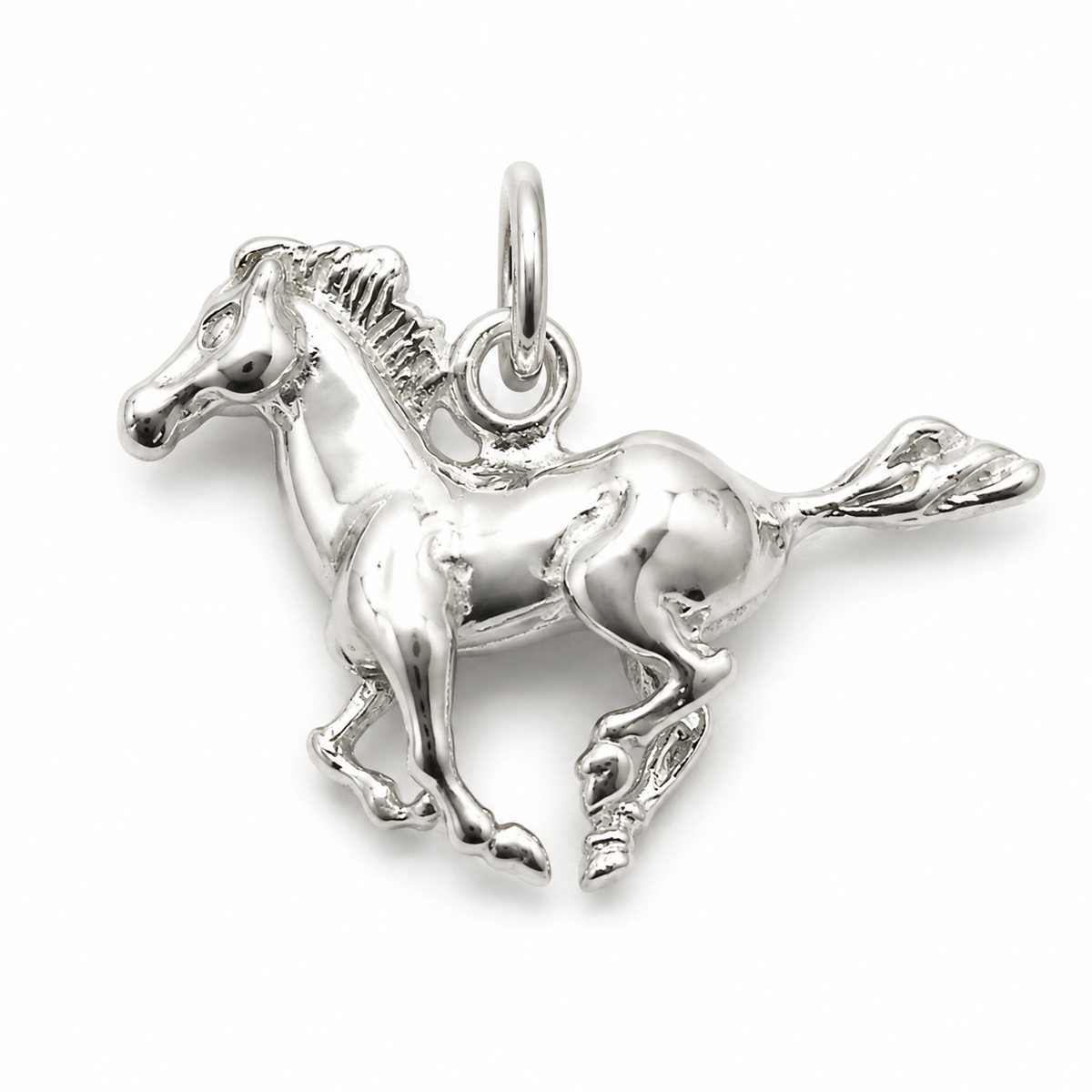 Kaedesigns Genuine Sterling Silver 925 Solid Racing Horse Pendant Or Charm