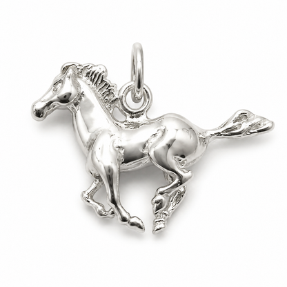 Kaedesigns Genuine Sterling Silver 925 Solid Racing Horse Pendant Or Charm