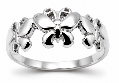 Genuine Solid 9ct 9K 375 Yellow, Rose or White Gold Butterfly Ring Choose Size