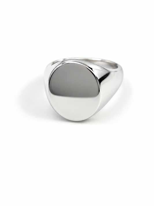 Genuine Sterling Silver 925 Solid Oval 12mm x 14mm Heavy Signet Ring in your size