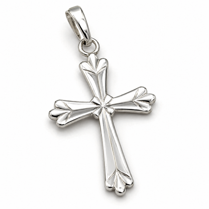 Genuine Brand New Fine Silver 999 Fancy Crucifix Cross 26mm x 16mm