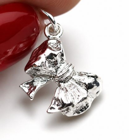 Genuine Sterling Silver 925 Large Bow Pendant Or Charm
