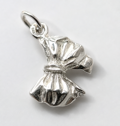 Genuine Sterling Silver 925 Large Bow Pendant Or Charm