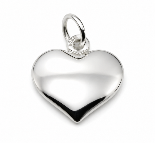 Sterling Silver 925 Heart Charm or pendant charm + jump ring