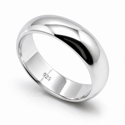Genuine Solid Sterling Silver 925 5mm Half-Round Band Ring Sizes I to Z
