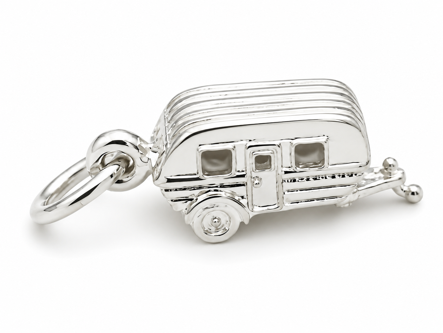 Genuine Sterling Silver 925 Caravan 3D Pendant Or Charm