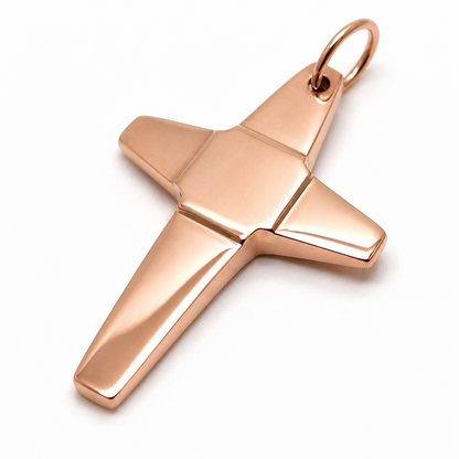 Kaedesigns Large Solid Heavy 9ct 9k 375 Yellow, Rose Or White Gold Flat Plain Cross Pendant