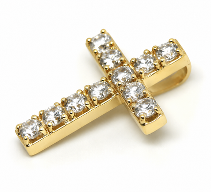 Genuine 9ct 9k Hallmarked 375 Yellow Gold Cubic Cross Pendant