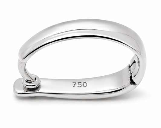Genuine 18ct 18kt 750 White Gold Plain Enhancer Bail Clasp
