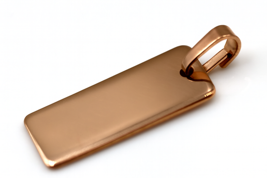 Solid 9ct 375 Rose Gold 20mm x 9mm Rectangle Engraving Shape Pendant