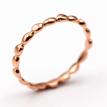 Genuine 9ct 9k 375 Yellow, Rose or White Gold Dress Bobble Dot Band Stacker Ring