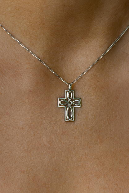 Kaedesigns, Genuine Sterling Silver 925 Celtic Cross Pendant Charm + 50cm Chain