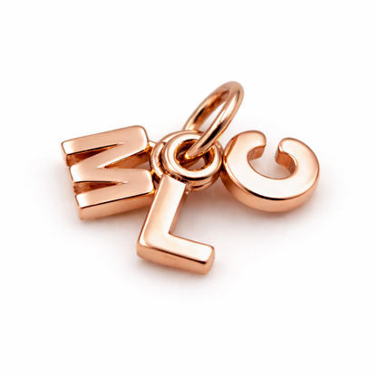 Genuine 9ct 9kt Genuine Tiny Small Yellow, Rose or White Gold Initial Pendant Charms MLC