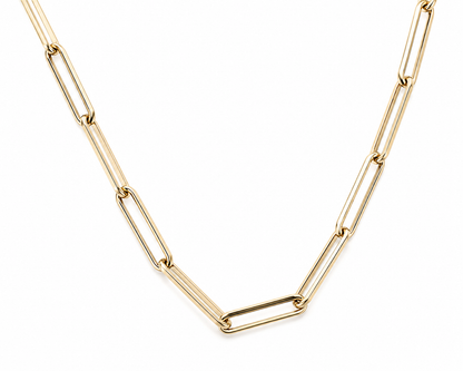 Genuine 9ct 9K 375 Yellow Gold Large Paperclip Necklace Chain 45cm 5.8g