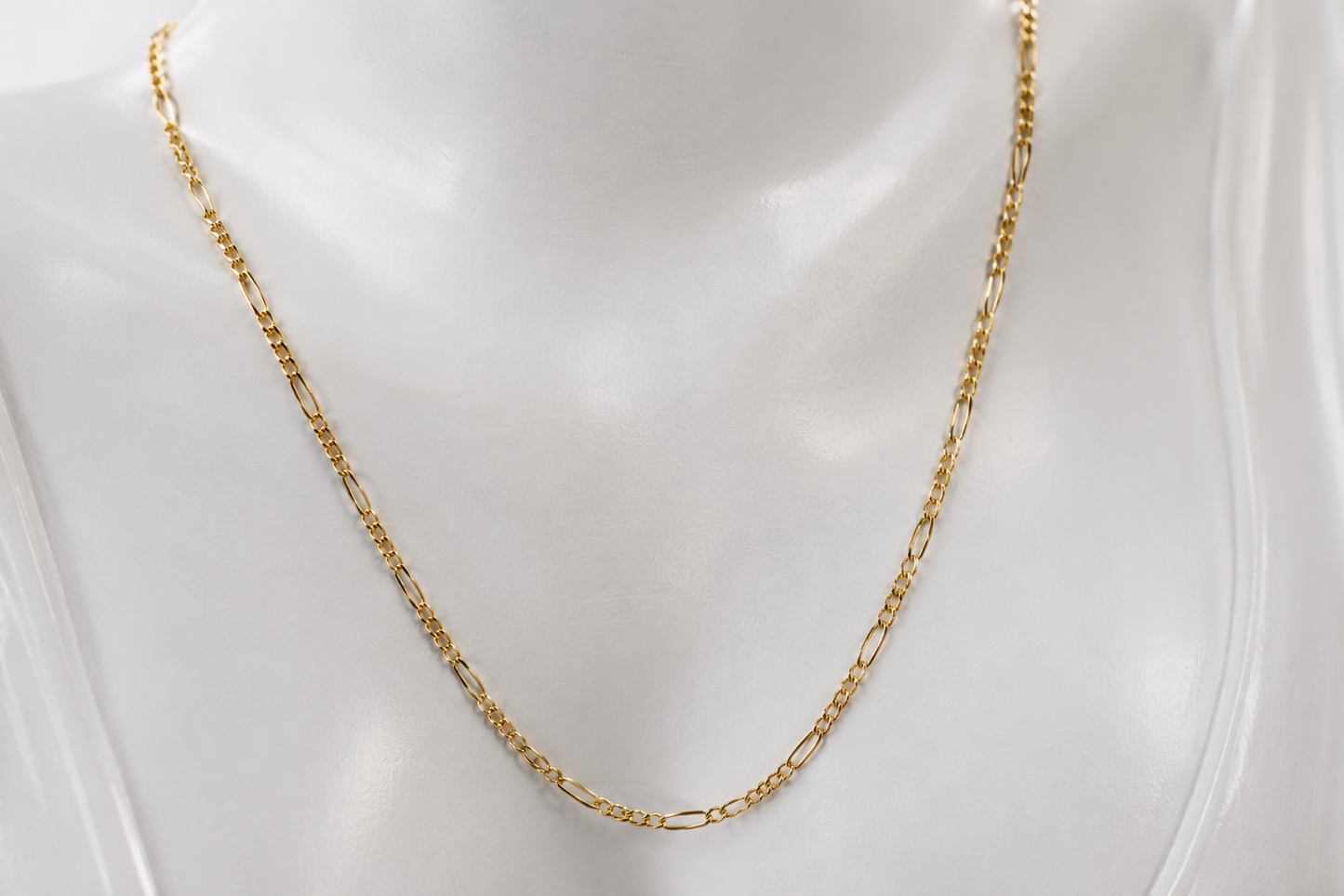 Genuine 9ct 9k 375 Yellow Gold Diamond Cut Figaro Chain Necklace 3.4grams 50cm 1.7mm