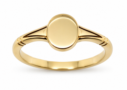 Genuine Solid 9ct 9K 375 Yellow, Rose or White Gold Oval Signet Ring - Choose your size Q to W