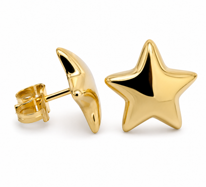Kaedesigns 9ct 9k 375 Yellow, White or Rose Gold Bubble Drop Star Stud Earrings