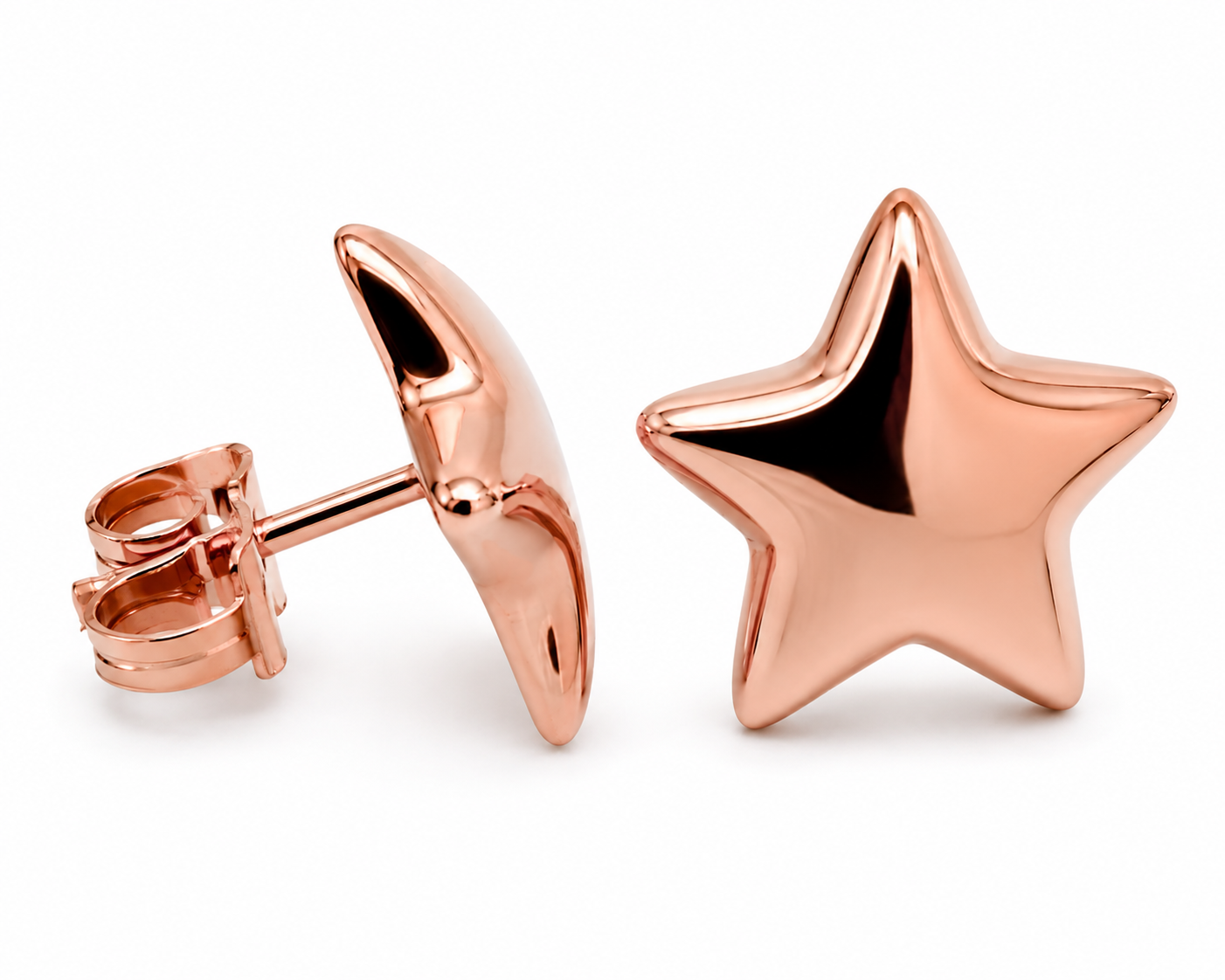 Kaedesigns 9ct 9k 375 Yellow, White or Rose Gold Bubble Drop Star Stud Earrings