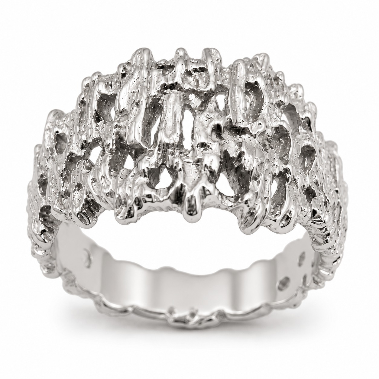 Genuine 9ct 375 Full Solid Yellow, Rose or White Gold Nugget Ring 12mm Wide 267 - Choose your ring size Q to Z