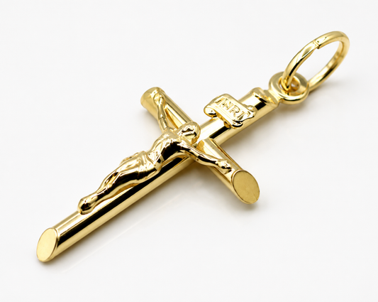 Kaedesigns Genuine 18ct 750 Yellow Gold Crucifix Cross Pendant