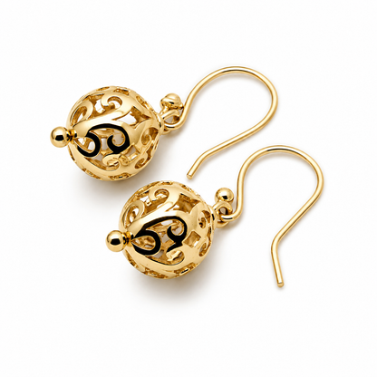 Kaedesigns 9ct 9k 375 Yellow, Rose or White Gold Large Heavy 12mm Ball Filigree Earrings