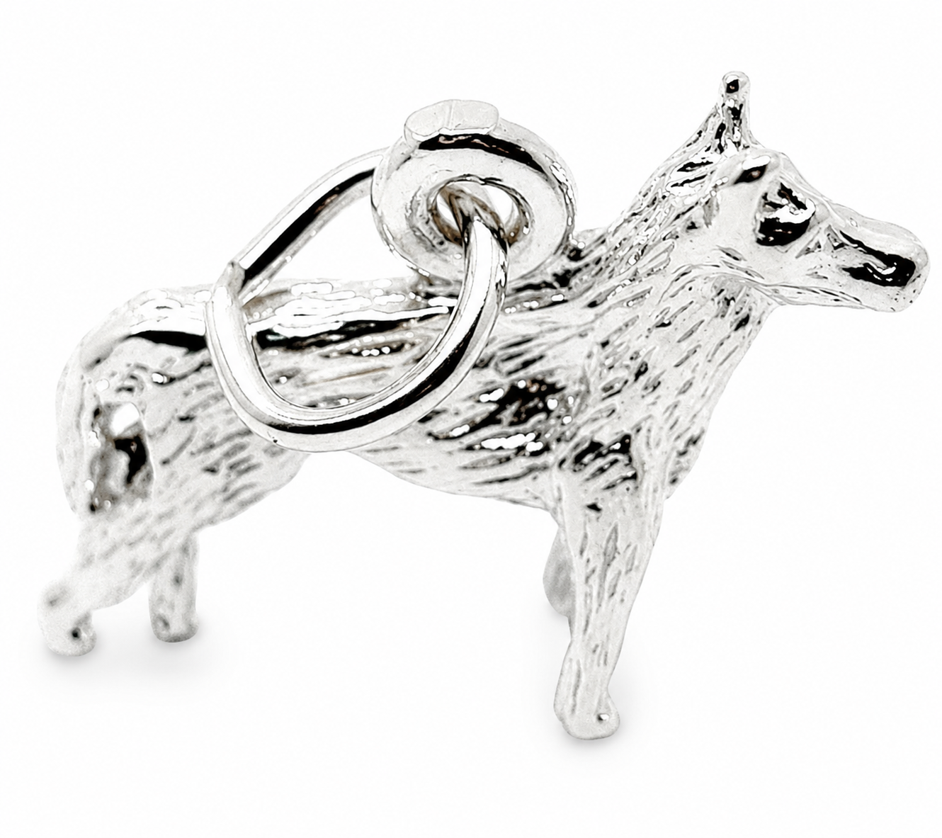 Kaedesigns 3D Genuine Sterling Silver 925 Alsatian Dog German Shepherd Charm or Pendant